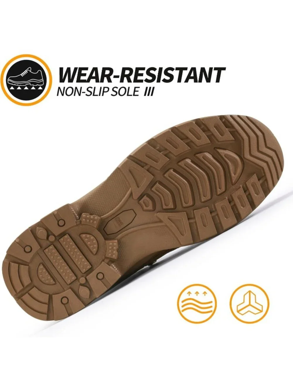 Mens Brown Breathable Shoes Casual High Top Steel Toe Non Slip Hiking Boots